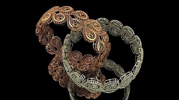 1372 Paisley Embrace Bangle 61MM-18gm 3D print model
