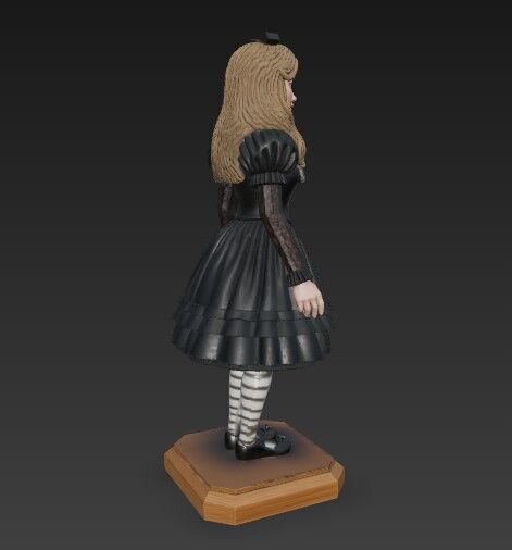  Gothic Style Alice in Wonderland Figurine  Collectors Design 3D model_11