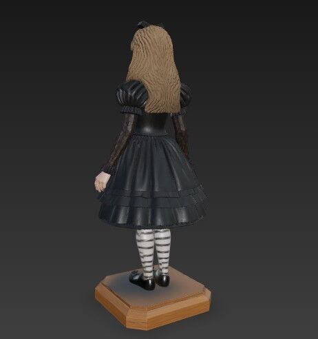  Gothic Style Alice in Wonderland Figurine  Collectors Design 3D model_13