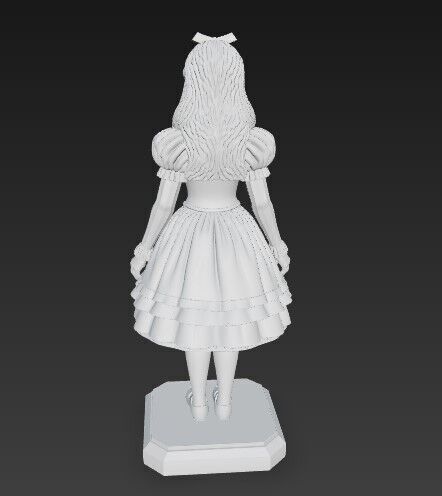  Gothic Style Alice in Wonderland Figurine  Collectors Design 3D model_4