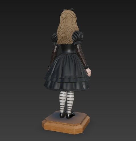  Gothic Style Alice in Wonderland Figurine  Collectors Design 3D model_12