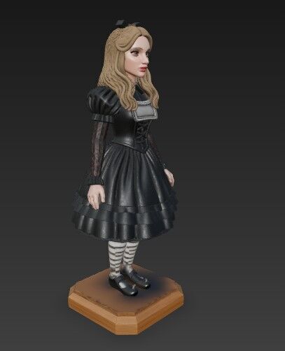  Gothic Style Alice in Wonderland Figurine  Collectors Design 3D model_9