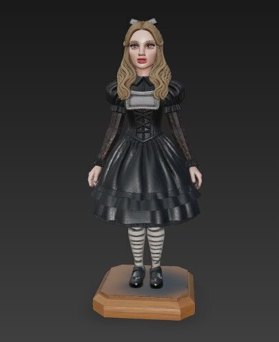  Gothic Style Alice in Wonderland Figurine  Collectors Design 3D model_14