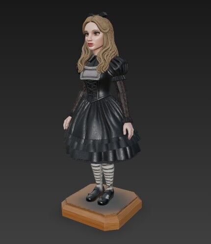  Gothic Style Alice in Wonderland Figurine  Collectors Design 3D model_16