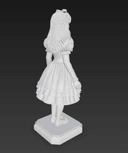  Gothic Style Alice in Wonderland Figurine  Collectors Design 3D model_3