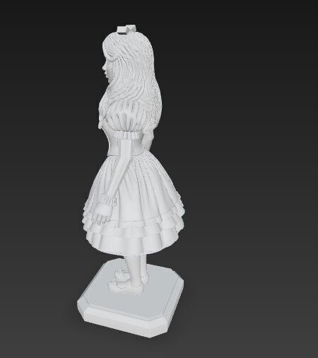  Gothic Style Alice in Wonderland Figurine  Collectors Design 3D model_5