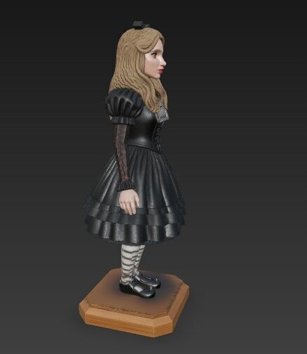  Gothic Style Alice in Wonderland Figurine  Collectors Design 3D model_10