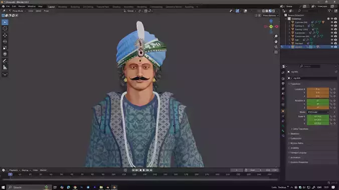indian king 3d model 