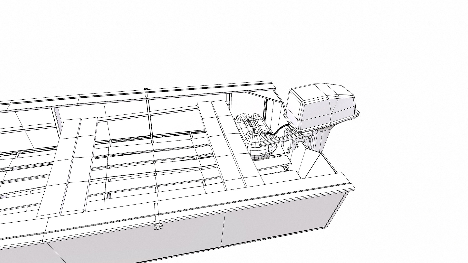 Old Motorboat Low-poly PBR Low-poly 3D model_23