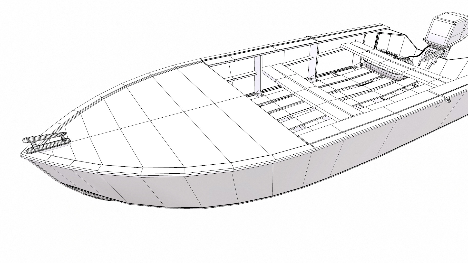 Old Motorboat Low-poly PBR Low-poly 3D model_24