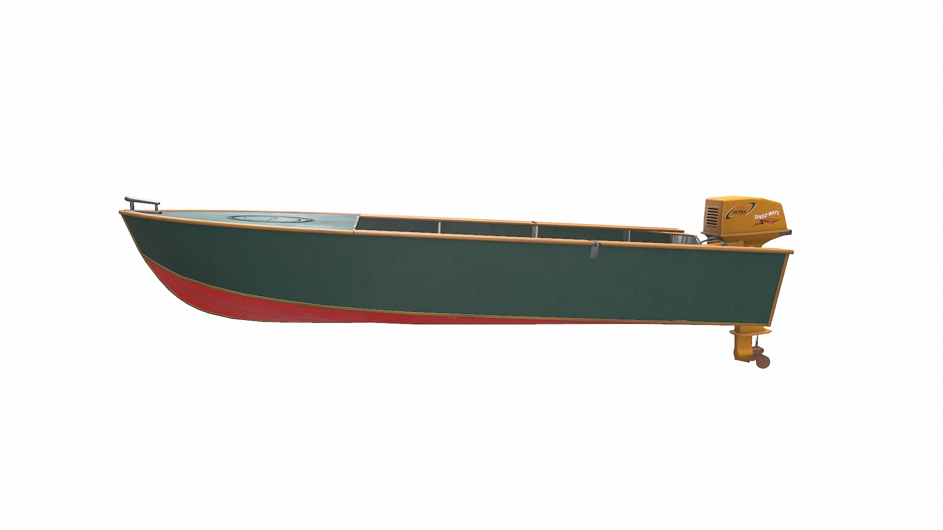 Old Motorboat Low-poly PBR Low-poly 3D model_5