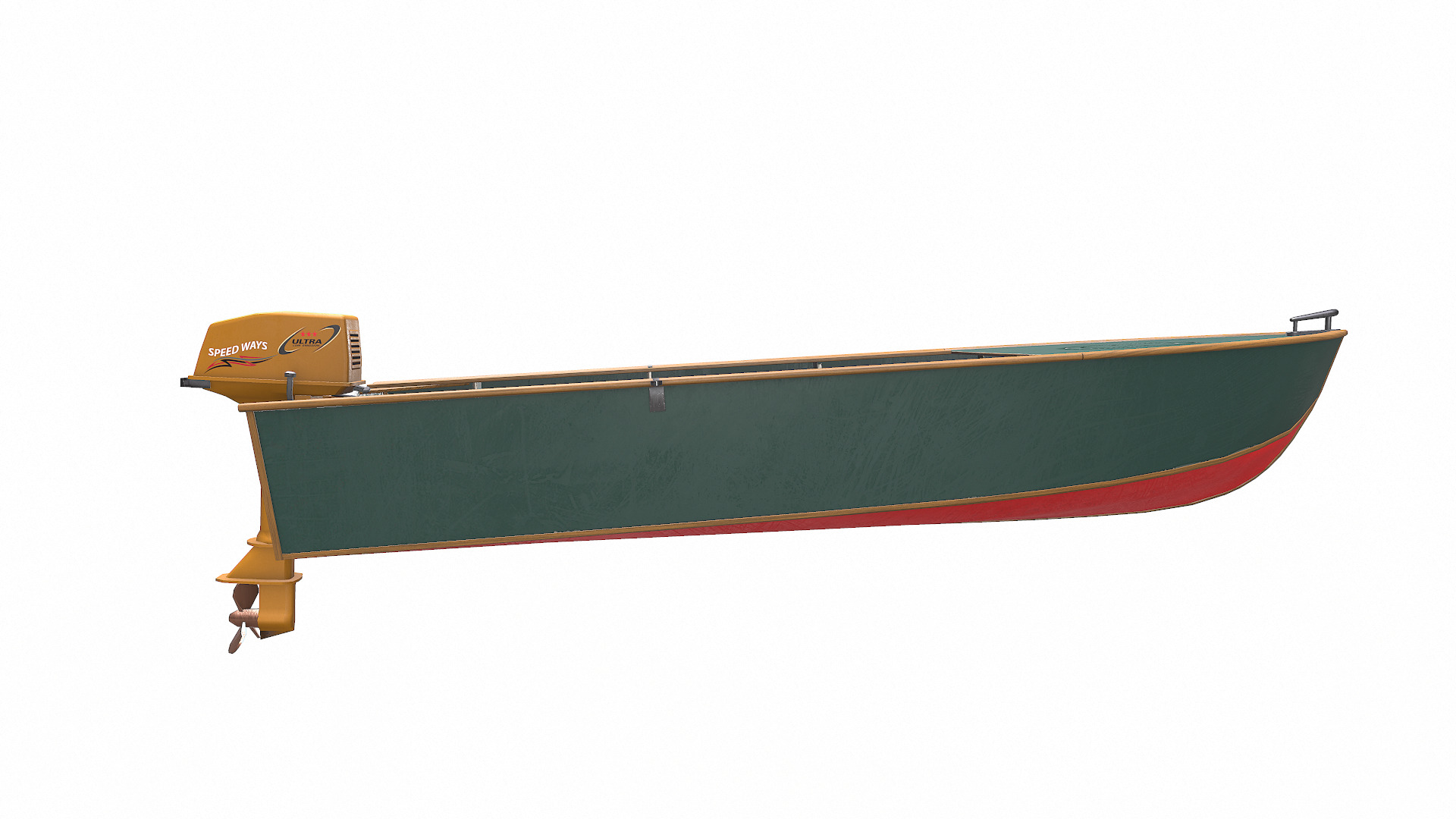 Old Motorboat Low-poly PBR Low-poly 3D model_11