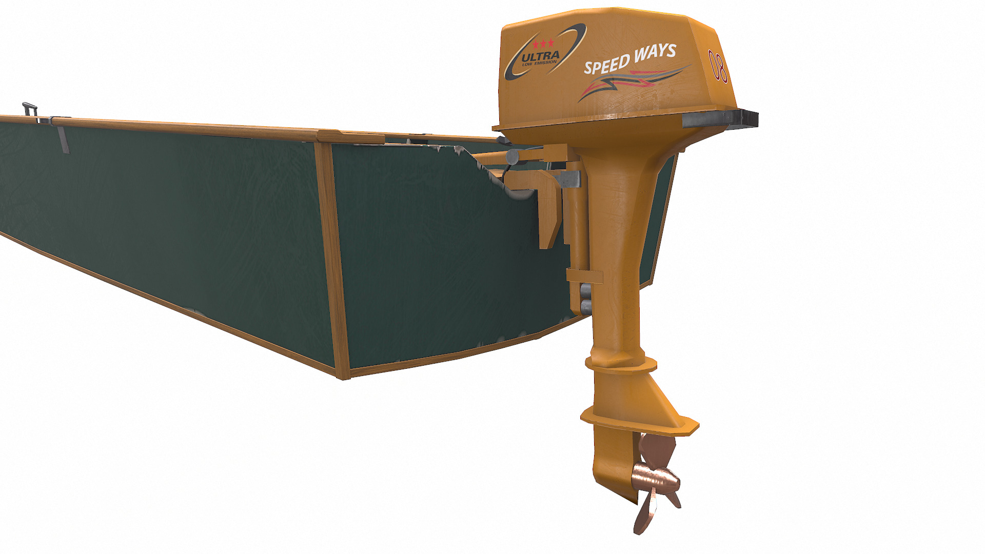 Old Motorboat Low-poly PBR Low-poly 3D model_18