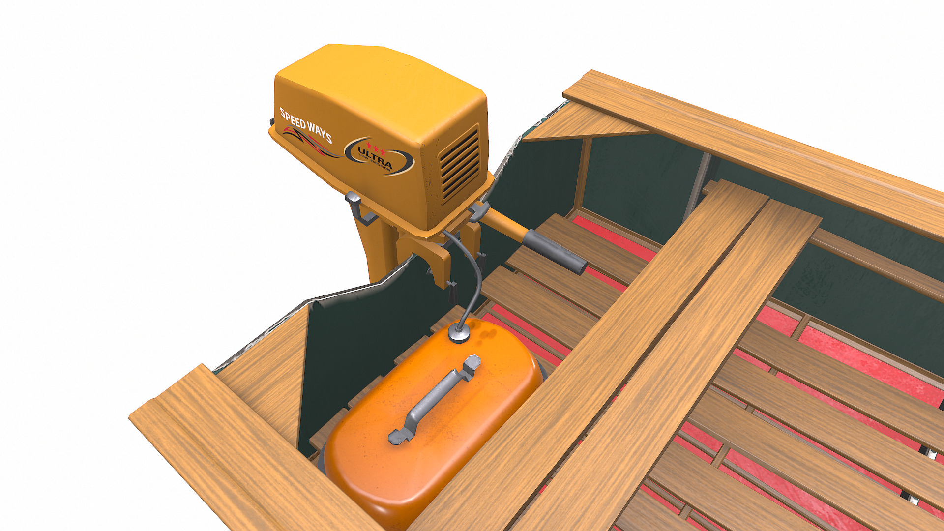 Old Motorboat Low-poly PBR Low-poly 3D model_17