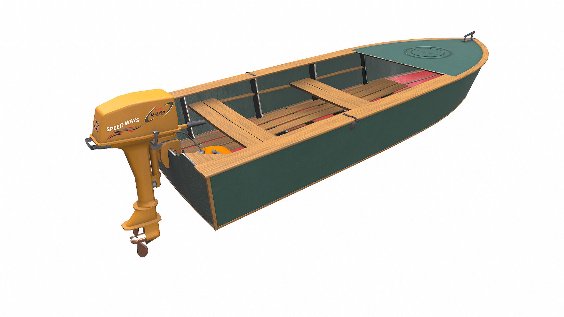 Old Motorboat Low-poly PBR Low-poly 3D model_10