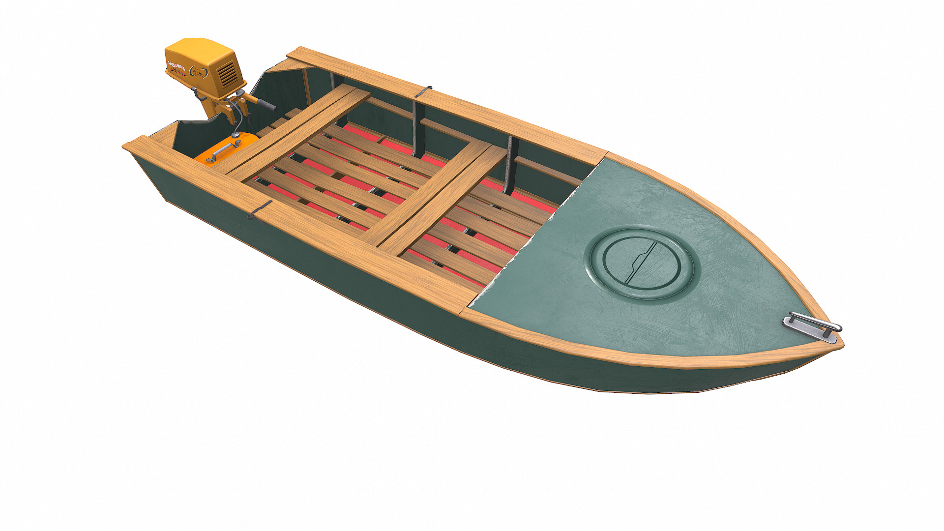 Old Motorboat Low-poly PBR Low-poly 3D model_14