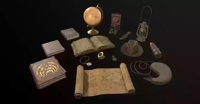 Explorer equipment complete set Globe Compass Telescope