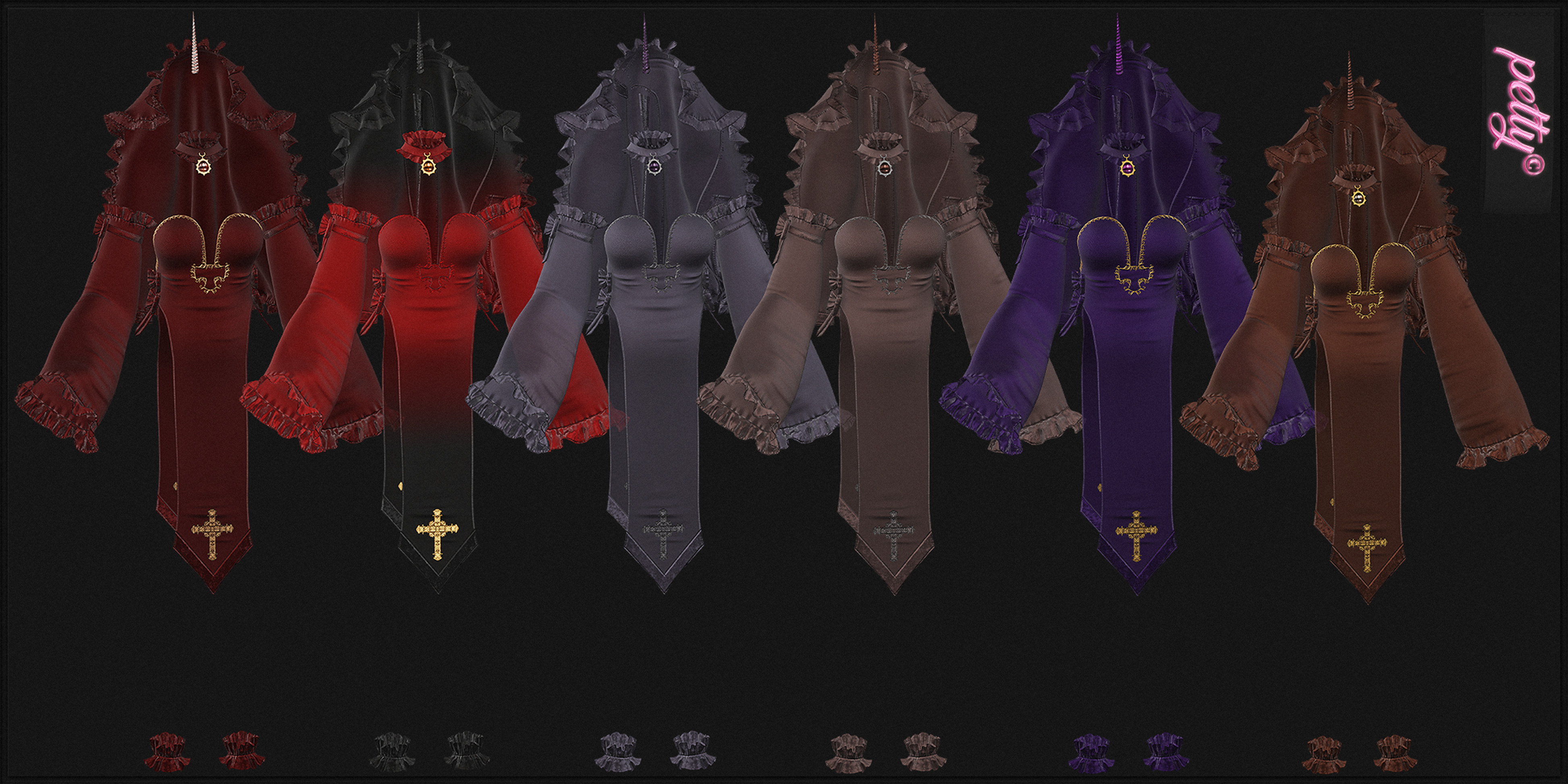 UNICORN FANTASY SET Low-poly 3D model_2