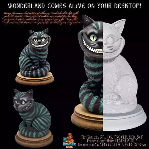 3D Printable Cheshire Cat Figurine 3D model