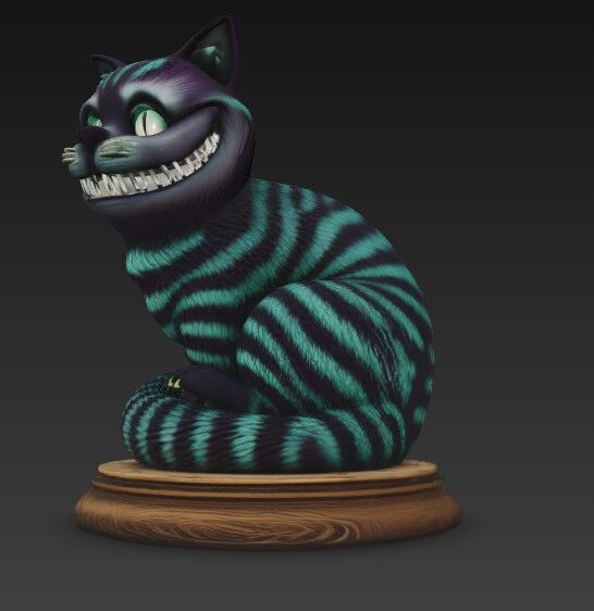 3D Printable Cheshire Cat Figurine 3D model_12