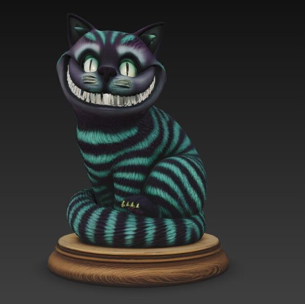 3D Printable Cheshire Cat Figurine 3D model_8
