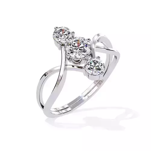 ROUND AND OVAL  DIAMOND RING -CAD-002