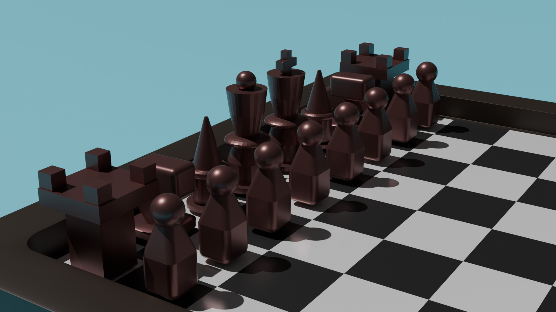 low poly Chess Low-poly 3D model_2