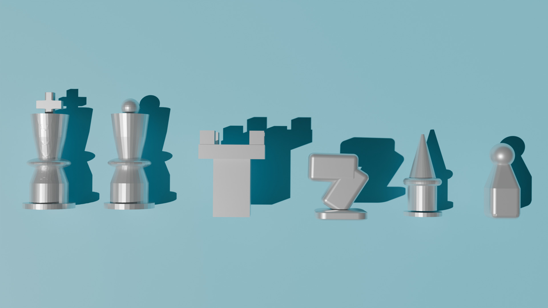 low poly Chess Low-poly 3D model_4