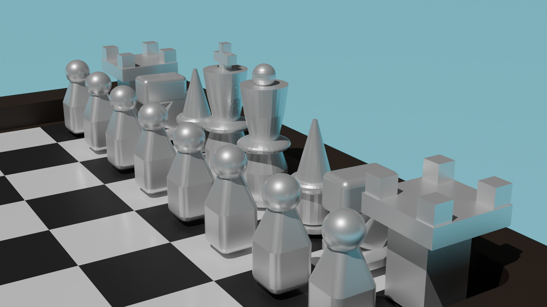 low poly Chess Low-poly 3D model_1