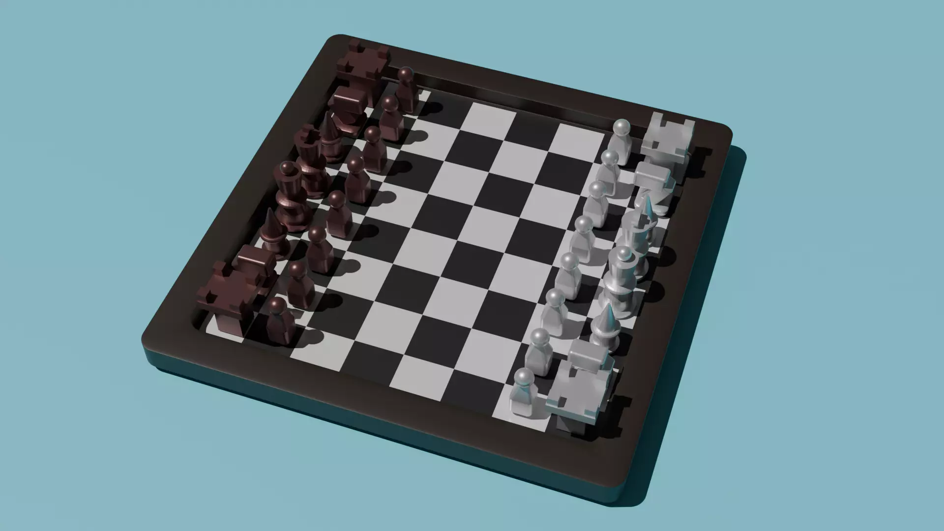 low poly Chess Low-poly 3D model_0