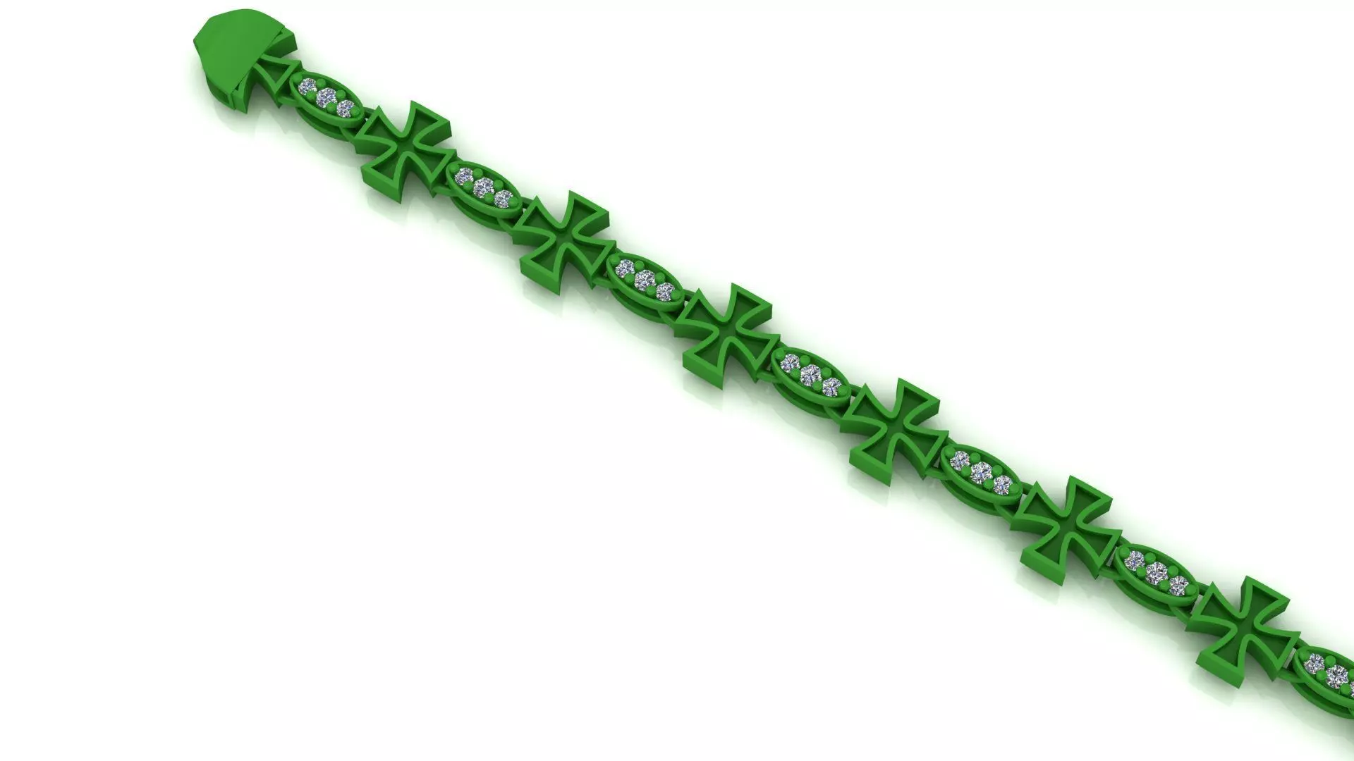 10MM TOP SOLD DIAMOND OVAL JESUS CROSS 3D BRACELET 3D print model_0