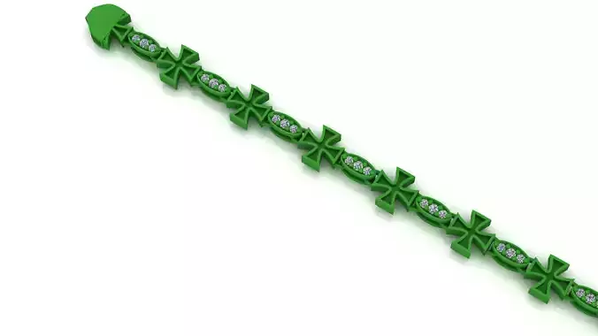 10MM TOP SOLD DIAMOND OVAL JESUS CROSS 3D BRACELET 3D print model