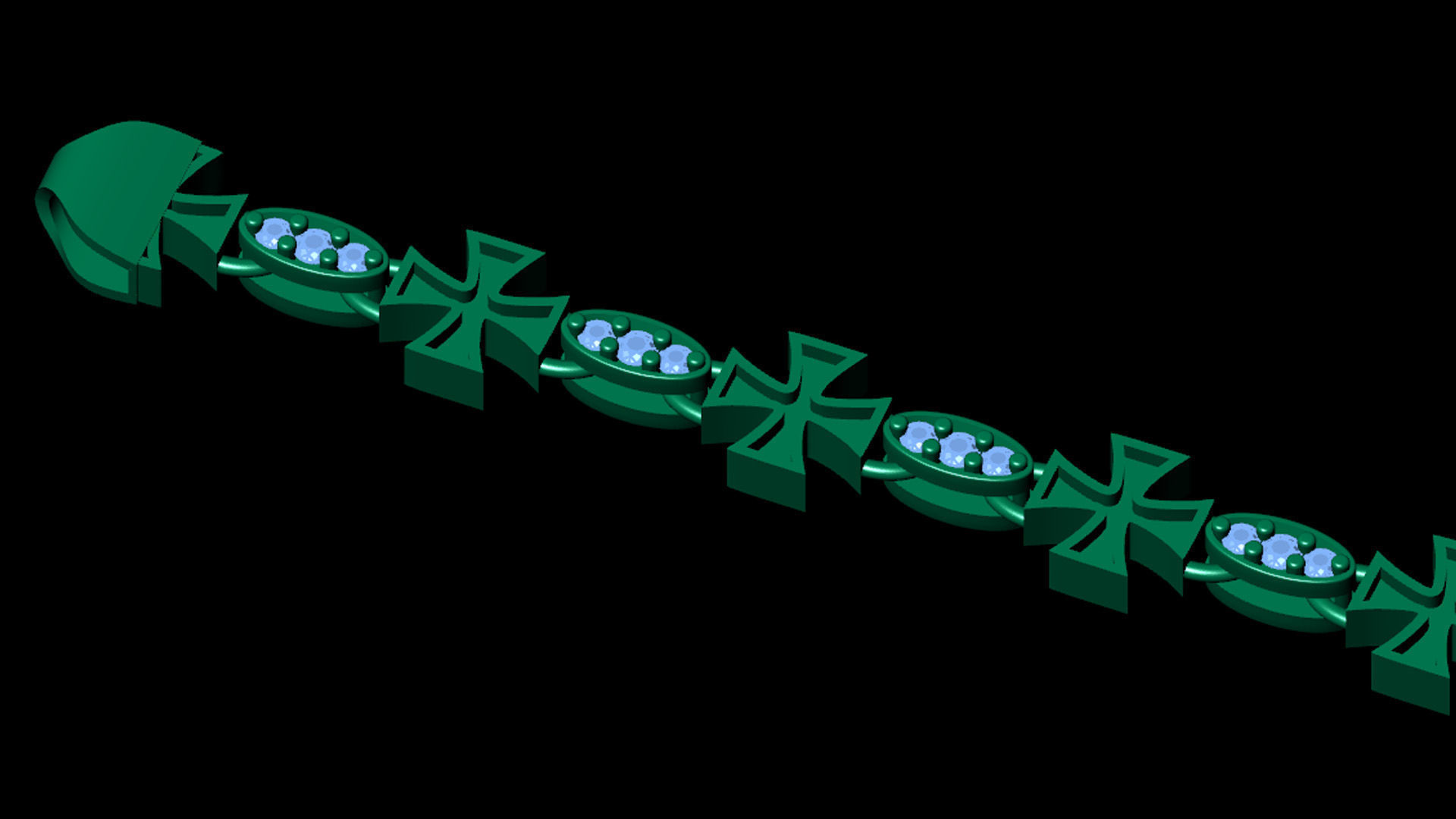 5 SET OF TOP SOLD DIAMOND OVAL JESUS CROSS 3D BRACELET 3D Model Collection_5