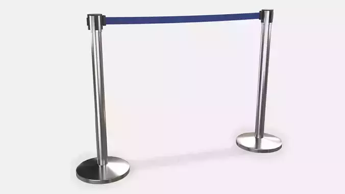 Stanchion with Blue Retractable Belt