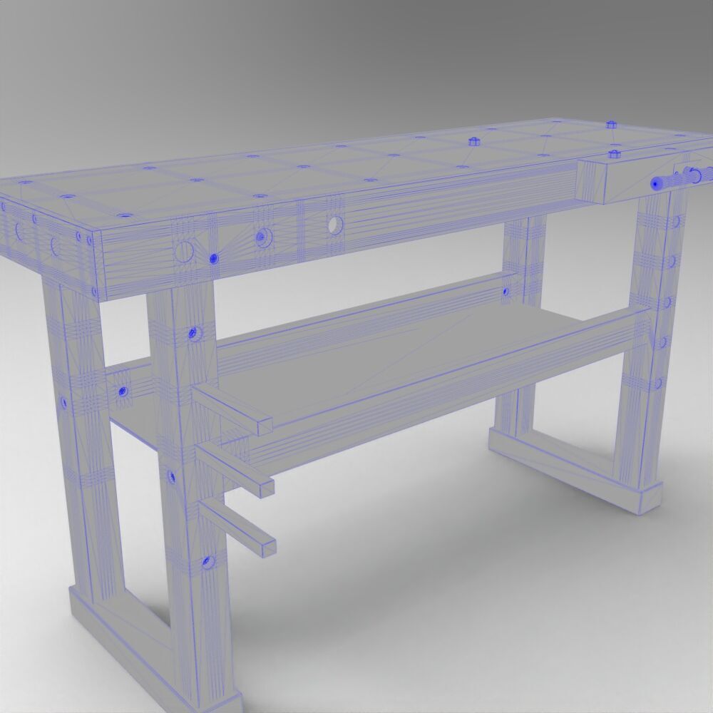 Table039 Low-poly 3D model_8