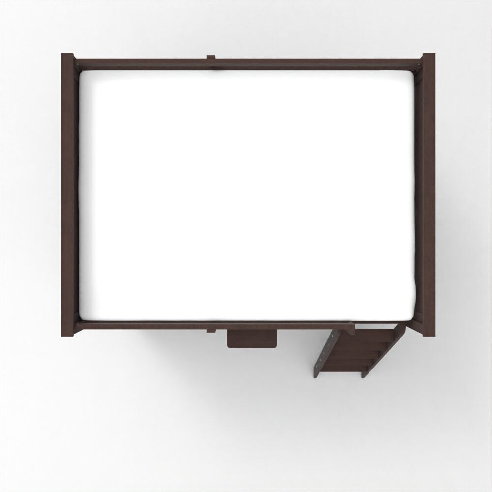 Kid wood Bed Low-poly 3D model_5