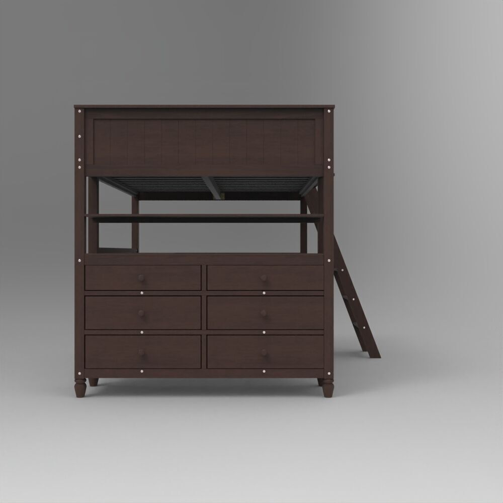 Kid wood Bed Low-poly 3D model_3