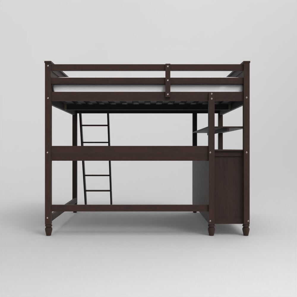 Kid wood Bed Low-poly 3D model_2