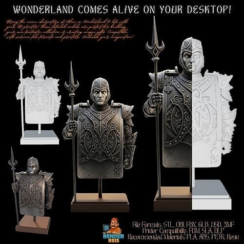 3D Printable King of Spades Knight Bust 3D model