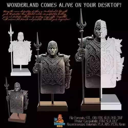 3D Printable King of Spades Knight Bust