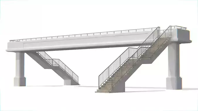 Thai Modular Overpass Bridge Low-poly 3D model
