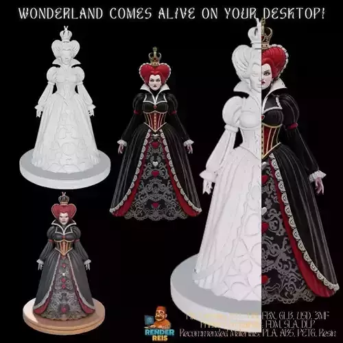 3D Printable Queen of Hearts Figure