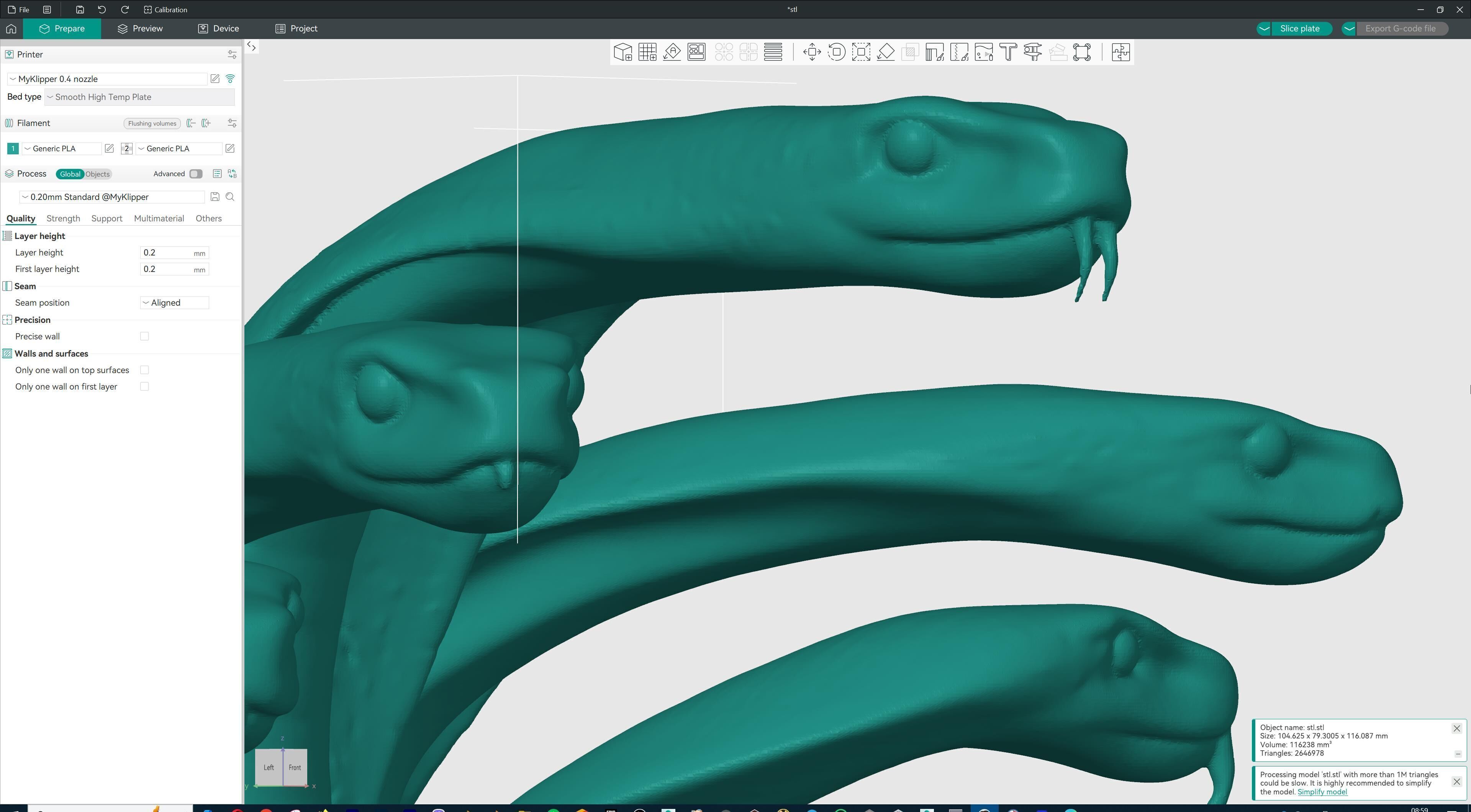 Hydra Snake Multi-Headed Serpent Statue 3D print model_31