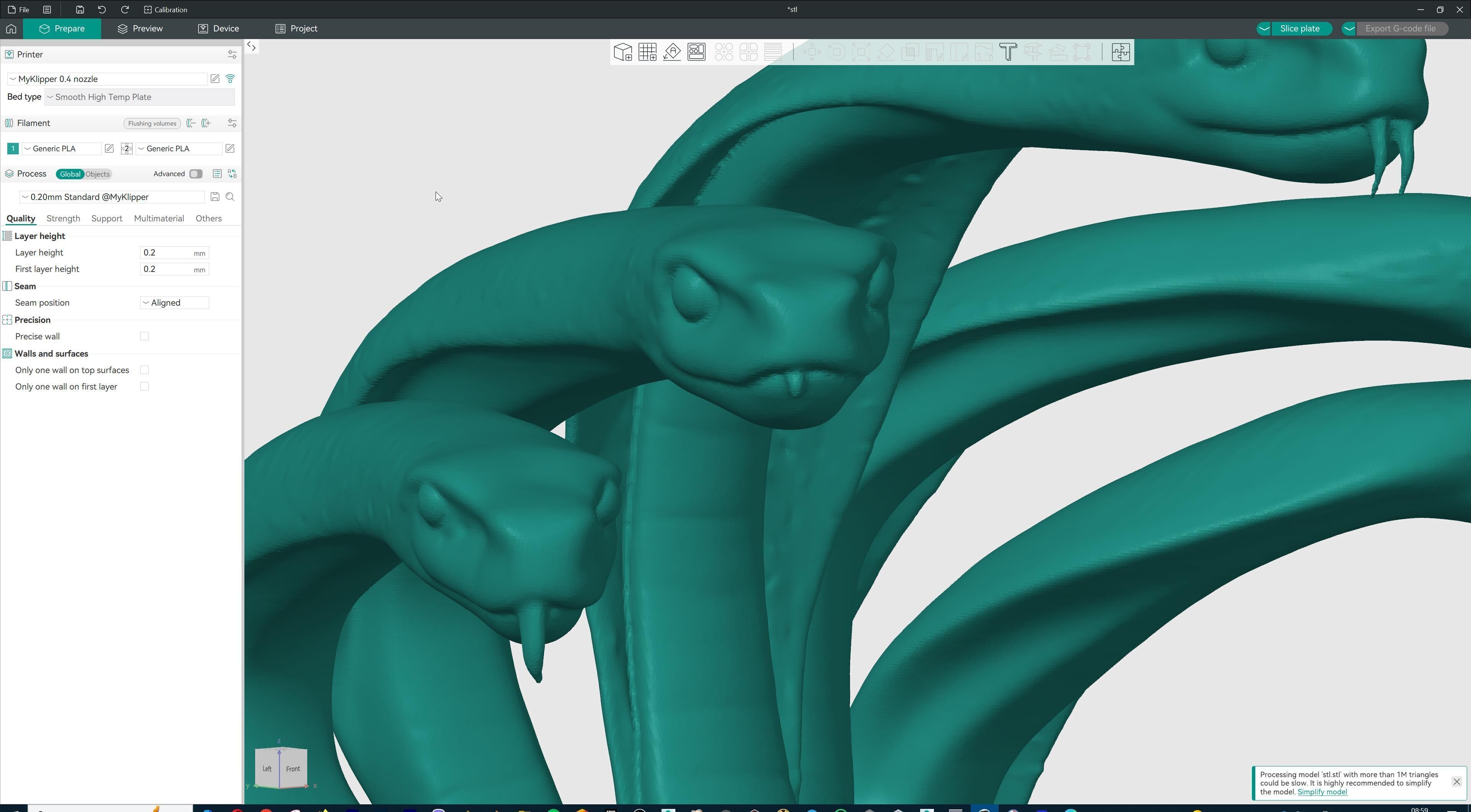 Hydra Snake Multi-Headed Serpent Statue 3D print model_30
