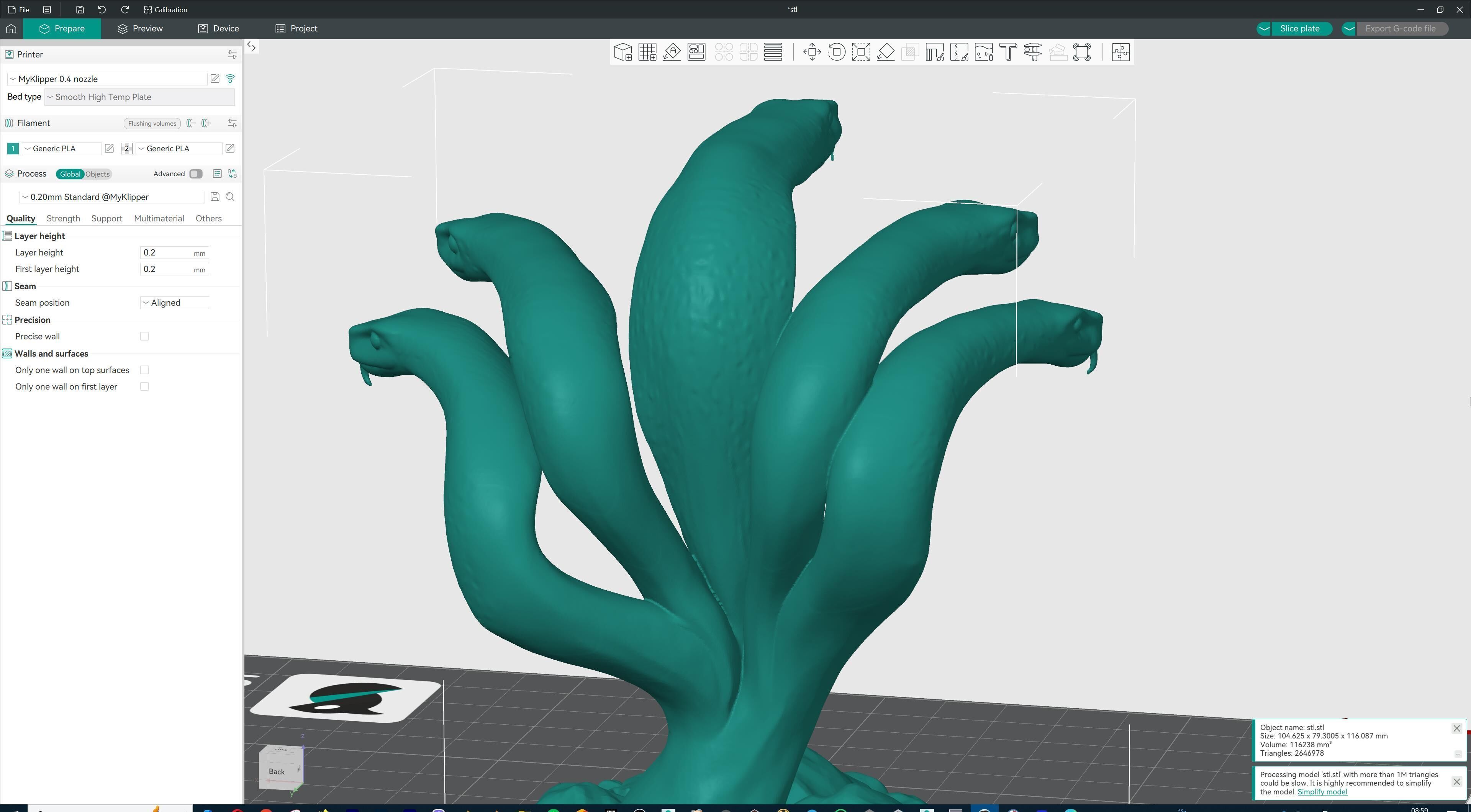 Hydra Snake Multi-Headed Serpent Statue 3D print model_27