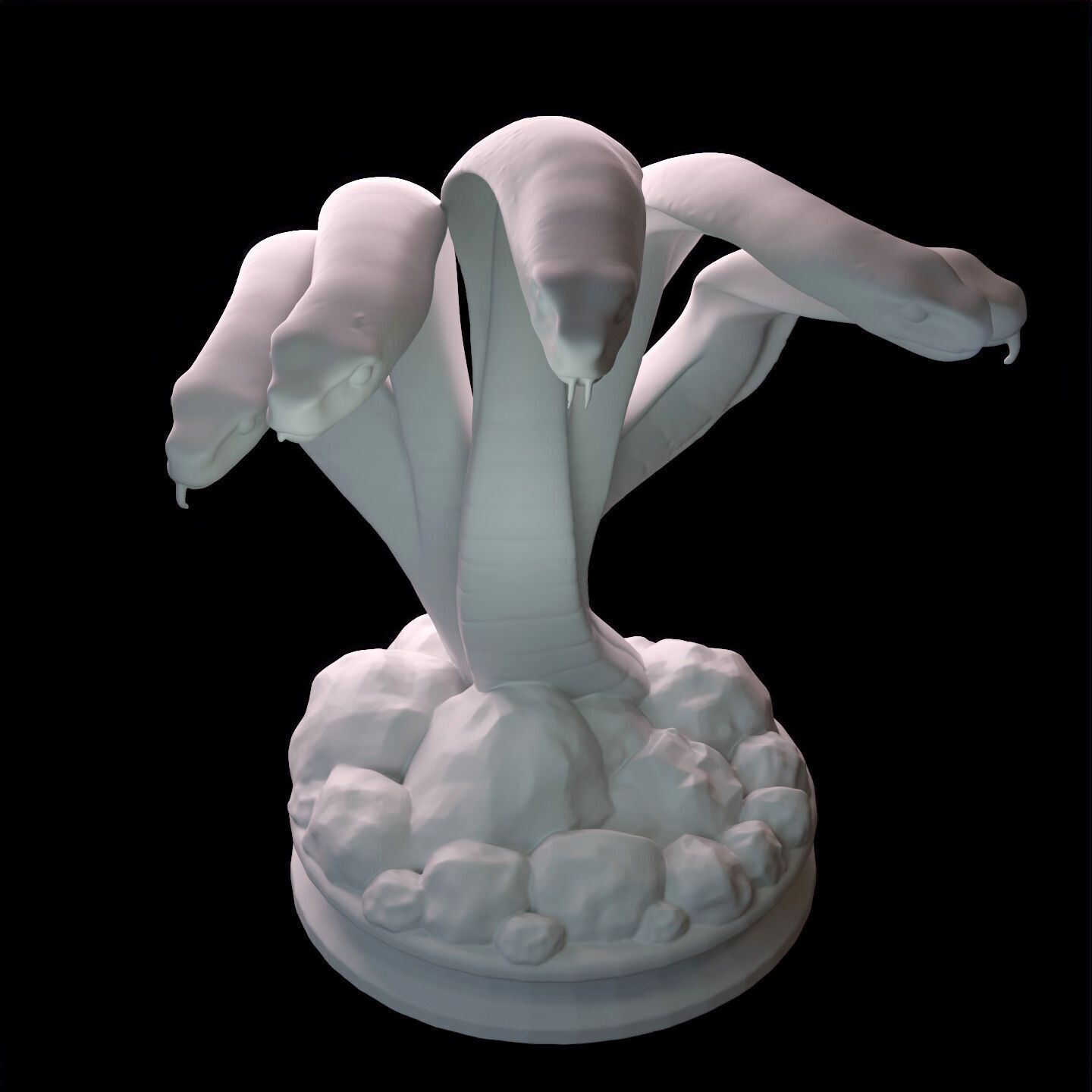 Hydra Snake Multi-Headed Serpent Statue 3D print model_2