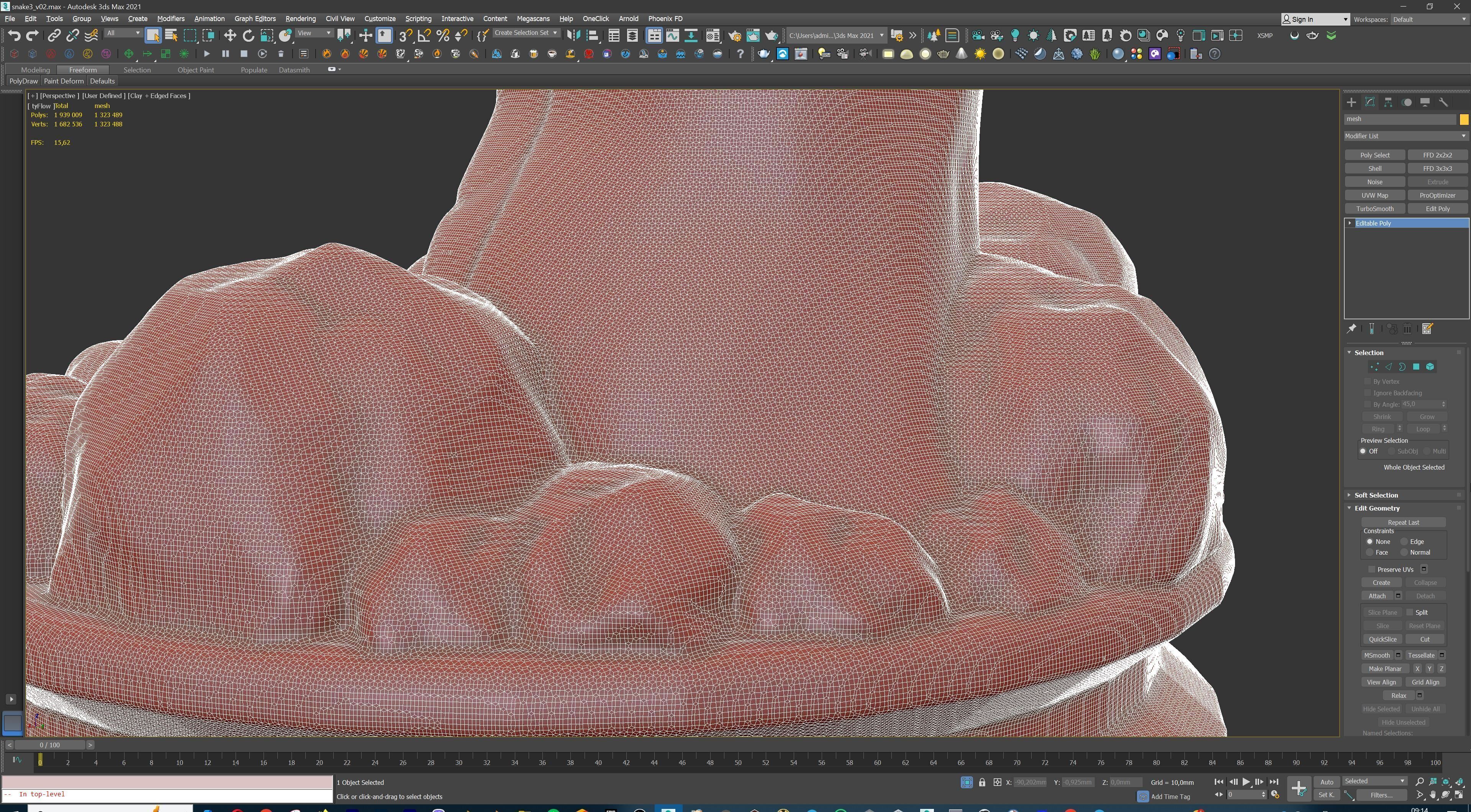 Hydra Snake Multi-Headed Serpent Statue 3D print model_42