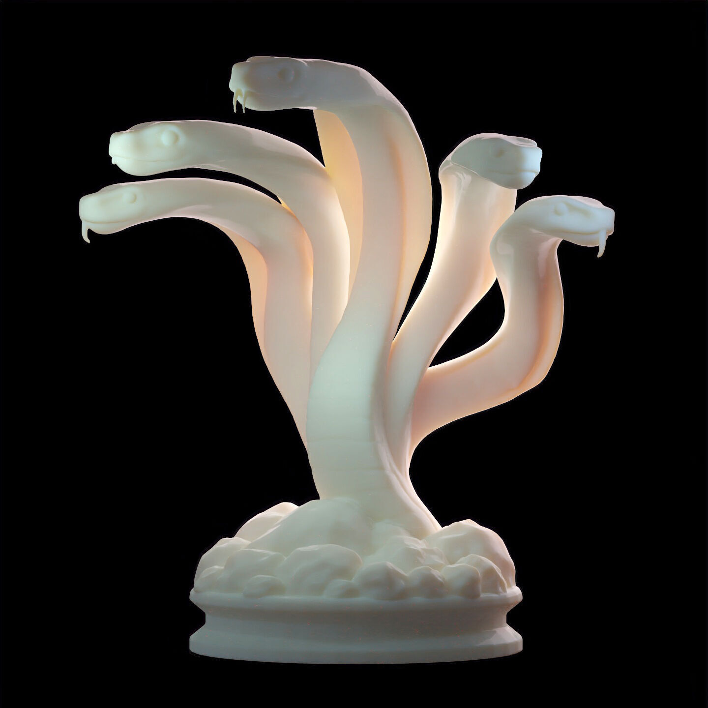 Hydra Snake Multi-Headed Serpent Statue 3D print model_8