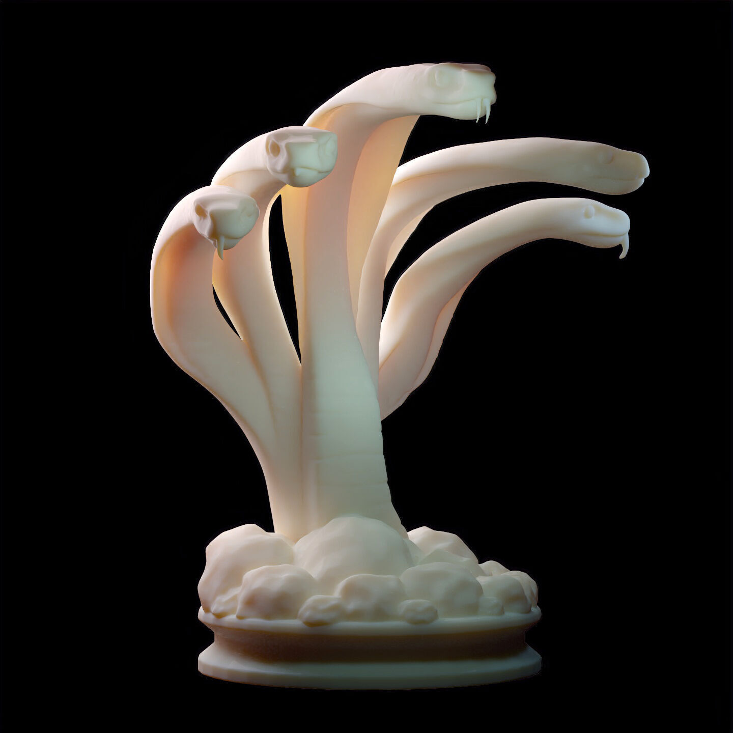 Hydra Snake Multi-Headed Serpent Statue 3D print model_17