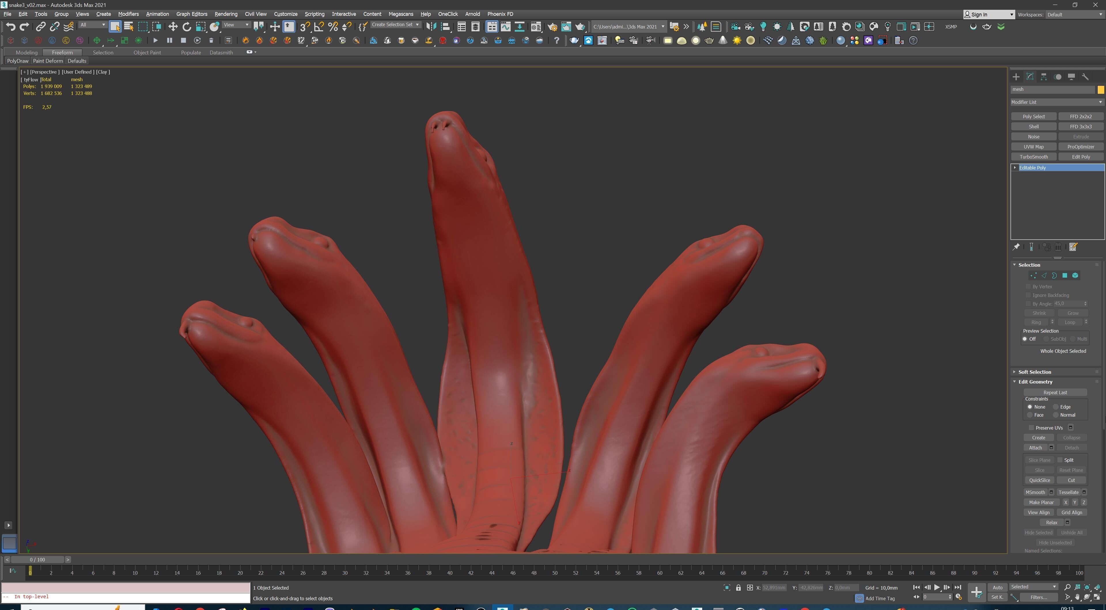 Hydra Snake Multi-Headed Serpent Statue 3D print model_36